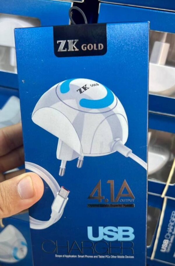 Usb charger 4 1a zk gold - idéal pour maison et bureau